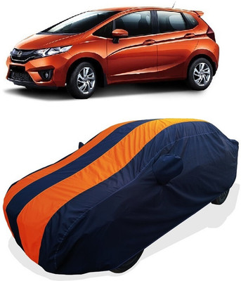 Coxtor Car Cover For Honda Jazz (With Mirror Pockets)(Orange)