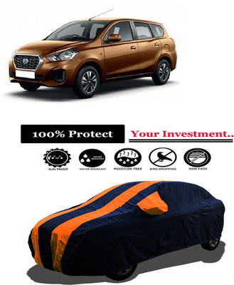 Amexride Car Cover For Datsun Go Plus A Option Petrol (With Mirror Pockets)(Orange)