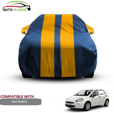 AUTO ALAXON Car Cover For Fiat Punto (With Mirror Pockets)(Blue, Yellow)