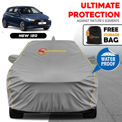 AUTOMOZEXO Car Cover For Hyundai i20 (With Mirror Pockets)(Grey)