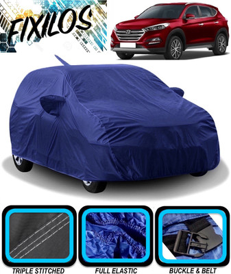 FIXILOS Car Cover For Hyundai Tucson (With Mirror Pockets)(Blue)