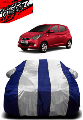 J S R Car Cover For Hyundai EON 1.0 Magna Plus Option O (With Mirror Pockets)(White, Blue)