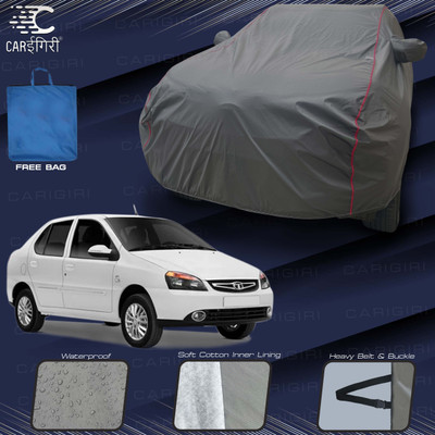 Carigiri Car Cover For Tata Indigo, Indigo CS, Indigo DLS, Indigo eCS (With Mirror Pockets)(Grey, Red)