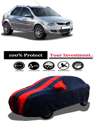 Amexride Car Cover For Mahindra E Verito D6 Electric (With Mirror Pockets)(Red)