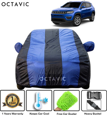 octavic Car Cover For Jeep Compass Facelift (With Mirror Pockets)(Blue)
