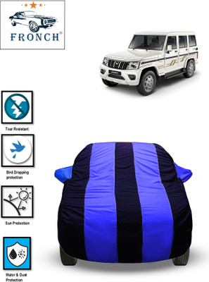 FRONCH Car Cover For Mahindra Bolero (With Mirror Pockets)(Blue)