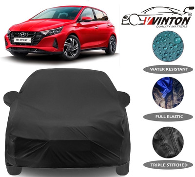 V VINTON Car Cover For Hyundai i20 (With Mirror Pockets)(Black)