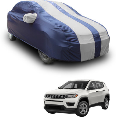 SS FOR YOUR SMART NEEDS Car Cover For Jeep Compass (With Mirror Pockets)(White, Blue)