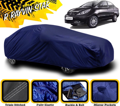 R Rayvin Star Car Cover For Tata Manza (With Mirror Pockets)(Blue)