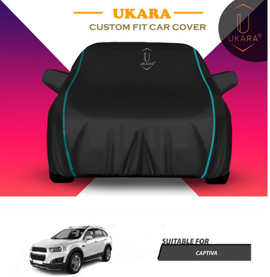Ukara Car Cover For Chevrolet Captiva (With Mirror Pockets)(Black, Blue)