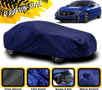 R Rayvin Star Car Cover For Honda Civic (With Mirror Pockets)(Blue)