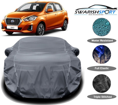 Swarish Car Cover For Datsun Go (With Mirror Pockets)(Grey)