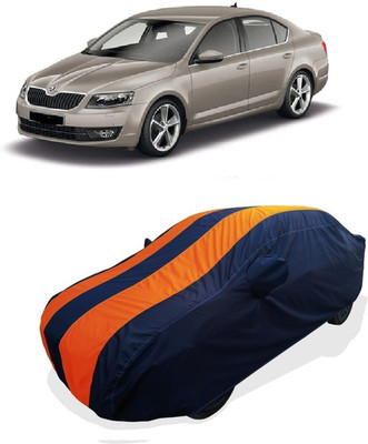 Coxtor Car Cover For Skoda Octavia Style Plus 2.0 TDI AT (With Mirror Pockets)(Orange)