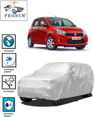 FRONCH Car Cover For Maruti Suzuki Celerio (With Mirror Pockets)(Silver)