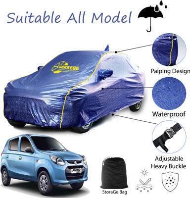 GARREGE Car Cover For Maruti Alto 800 (With Mirror Pockets)(Blue, For 2018, 2019, 2020, 2021, 2022, 2023 Models)