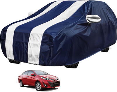 Auto Hub Car Cover For Toyota Yaris (Without Mirror Pockets)(Blue, White, For 2018 Models)