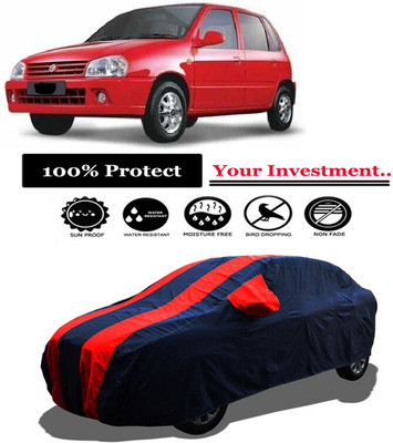 Amexride Car Cover For Maruti Suzuki Zen 0.8L (With Mirror Pockets)(Red)