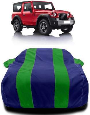 Autoprime Car Cover For Mahindra Thar (With Mirror Pockets)(Green, Blue)