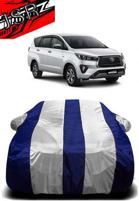 J S R Car Cover For Toyota Innova Crysta 2.4 G MT 8S (With Mirror Pockets)(White, Blue)