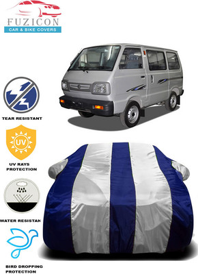 FUZICON Car Cover For Maruti Omni (With Mirror Pockets)(White, Blue)