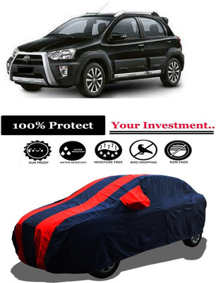 Amexride Car Cover For Toyota Etios Cross 1.4L VD (With Mirror Pockets)(Red)