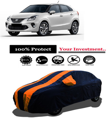Amexride Car Cover For Toyota Glanza V CVT Petrol (With Mirror Pockets)(Orange)