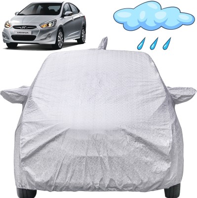 Autofact Car Cover For Hyundai Fluidic Verna (With Mirror Pockets)(Silver, For 2011 Models)