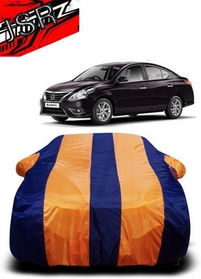 J S R Car Cover For Nissan Sunny (With Mirror Pockets)(Orange, Blue)