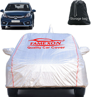 FAMEXON Car Cover For Honda Amaze, Amaze E Petrol (With Mirror Pockets)(Silver)