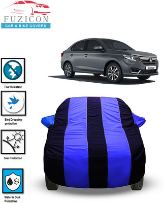 FUZICON Car Cover For Honda Amaze (With Mirror Pockets)(Blue)