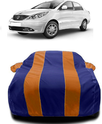 Autoprime Car Cover For Tata Manza (With Mirror Pockets)(Orange, Blue)