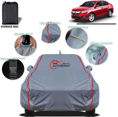 AUTOBIRSA Car Cover For Honda Amaze, Amaze E Diesel, Amaze E Petrol (With Mirror Pockets)(Grey, For 2024 Models)