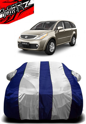 J S R Car Cover For Tata Aria (With Mirror Pockets)(White, Blue)