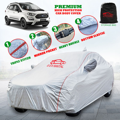G G K RANTAL Car Cover For Ford Ecosport (With Mirror Pockets)(Silver)