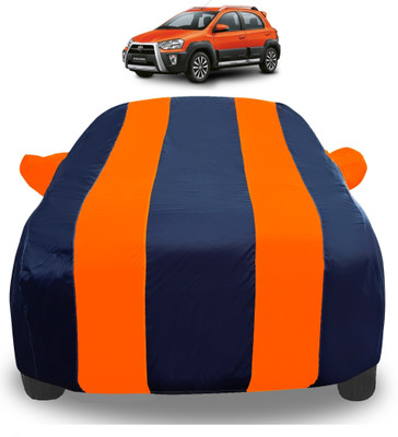 Auto Hub Car Cover For Toyota Etios Cross (With Mirror Pockets)(Orange)