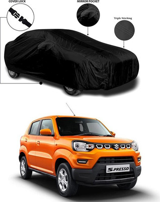 SEBONGO Car Cover For Maruti Suzuki S-Presso (With Mirror Pockets)(Black, For 2019, 2020, 2021, 2022, 2023, 2024 Models)