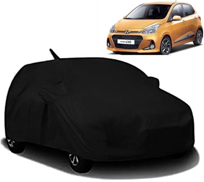 S Shine Max Car Cover For Hyundai Grand i10 (With Mirror Pockets)(Black)