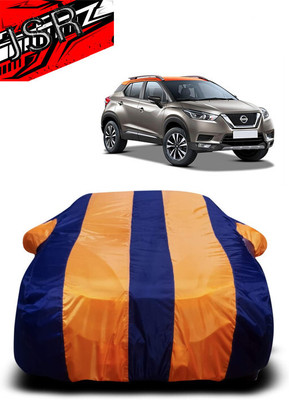 J S R Car Cover For Nissan Kicks (With Mirror Pockets)(Orange, Blue)