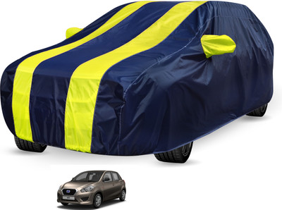 Auto Hub Car Cover For Datsun Go (Without Mirror Pockets)(Black, Yellow)