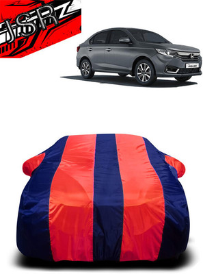 J S R Car Cover For Honda Amaze SX i-DTEC (With Mirror Pockets)(Red, Blue)