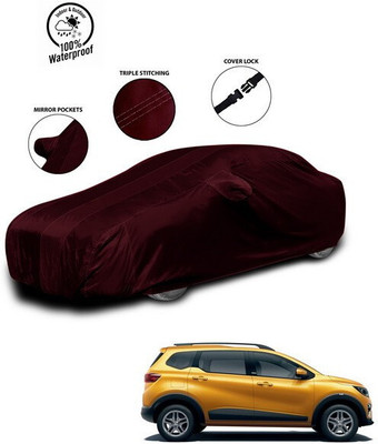 SEBONGO Car Cover For Renault Triber (With Mirror Pockets)(Red)