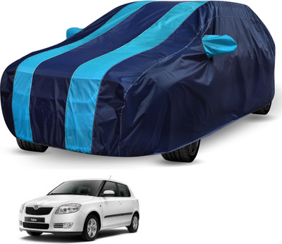 Auto Hub Car Cover For Skoda Fabia (Without Mirror Pockets)(Black, Blue)