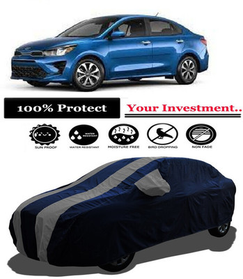 Amexride Car Cover For Kia Rio LX (With Mirror Pockets)(Grey)