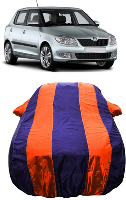Wegather Car Cover For Skoda Fabia Ambition Plus 1.2 MPI (With Mirror Pockets)(Orange)