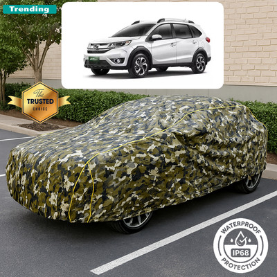 GOSHIV-car and bike accessories Car Cover For Honda BRV (With Mirror Pockets)(Yellow, Black)