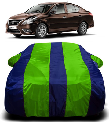 AXLOZ Car Cover For Nissan Sunny (With Mirror Pockets)(Multicolor)