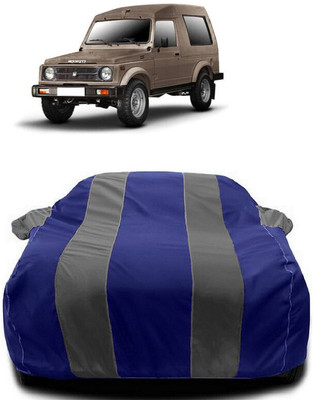 Autoprime Car Cover For Maruti Suzuki Gypsy King Hard Top MPI (With Mirror Pockets)(Grey, Blue)