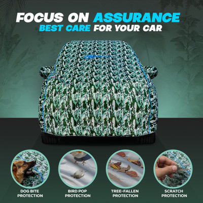 AUTOMOZEXO Car Cover For Tata Curvv (With Mirror Pockets)(Green, Multicolor)