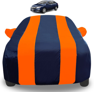 Amanzo Car Cover For Honda New City (With Mirror Pockets)(Orange)