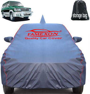FAMEXON Car Cover For Toyota Qualis (With Mirror Pockets)(Grey)